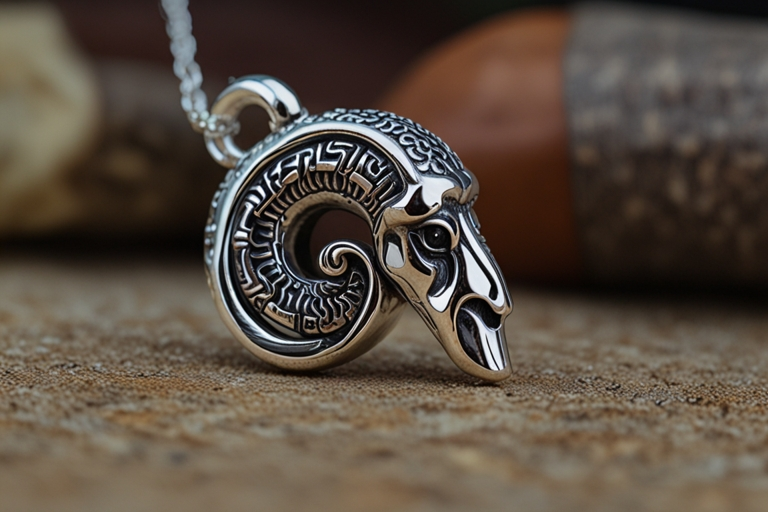 Sterling Silver Ram's Horn Whistle Pendant Meaning